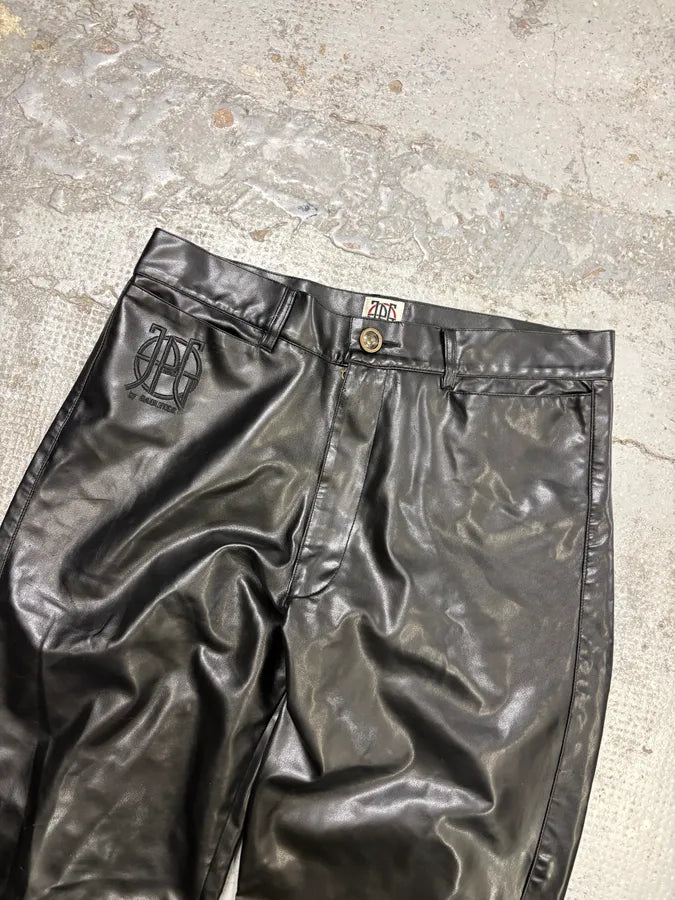1990s Jean Paul Gaultier Black Faux Leather Pants MHeMywr 4