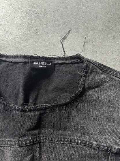 Balenciaga Grey Avant-Garde Denim Vest  (L) - 7