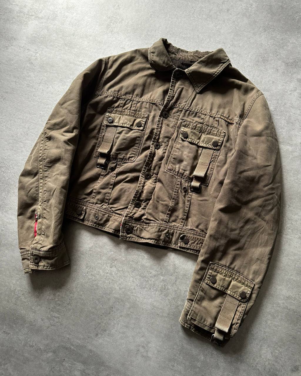 AW2004 Dolce & Gabbana Cargo Utility Olive Cropped Jacket (S) - 6