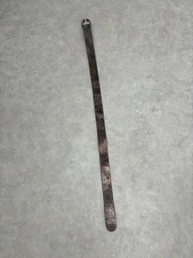 2000s Cavalli Brown Cracked Avant-Garde Textured Leather Belt ETeXzhc 9