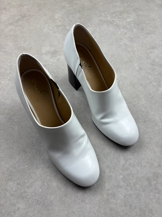 Lemaire White Minimalist Leather Heels  ZwUqFEj 3