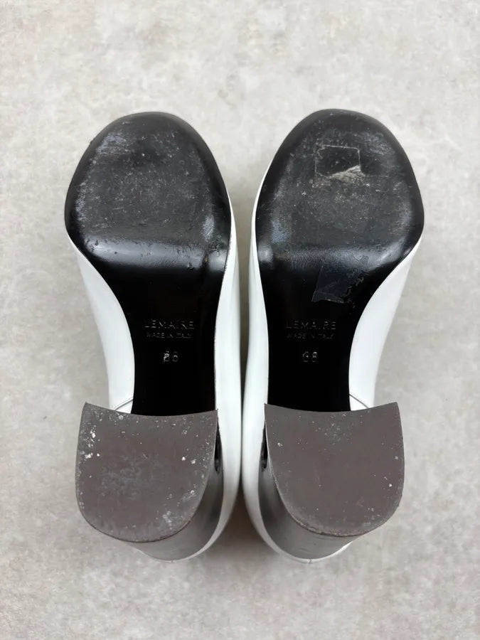 Lemaire White Minimalist Leather Heels  ZwUqFEj 7