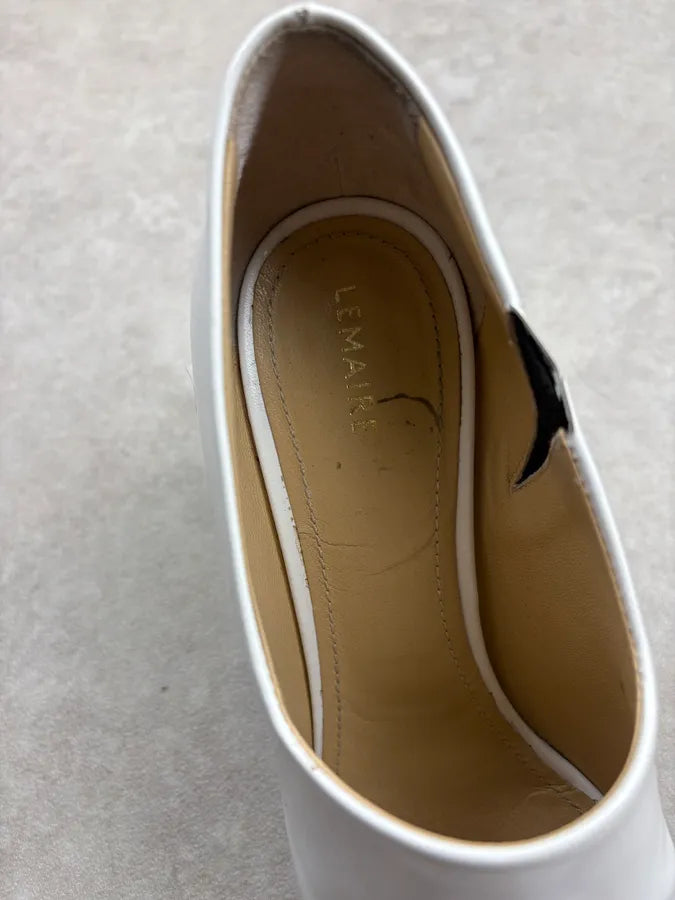 Lemaire White Minimalist Leather Heels  ZwUqFEj 8