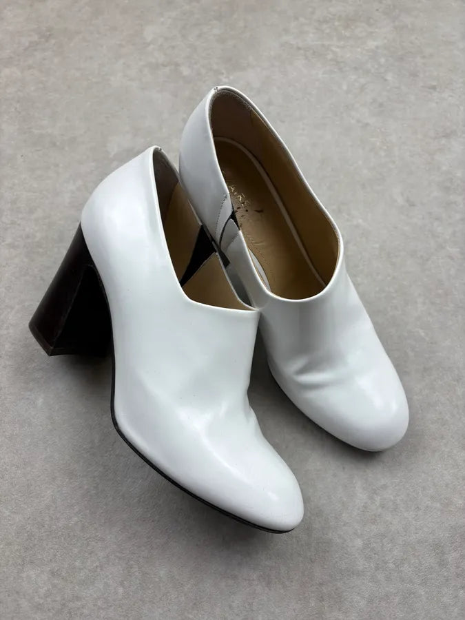 Lemaire White Minimalist Leather Heels  ZwUqFEj 4