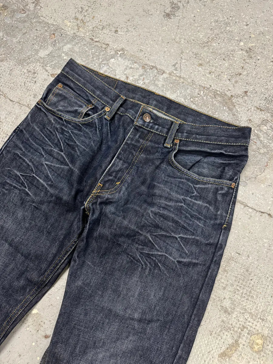Levi’s 505 Navy Blue Eroded Brut Denim Jeans CGqawXM 10