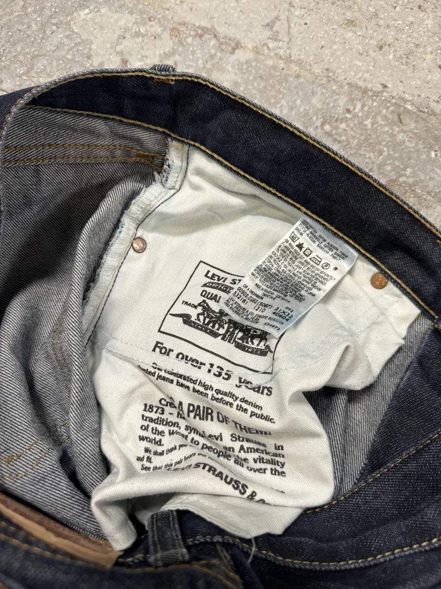 Levi’s 505 Navy Blue Eroded Brut Denim Jeans CGqawXM 8