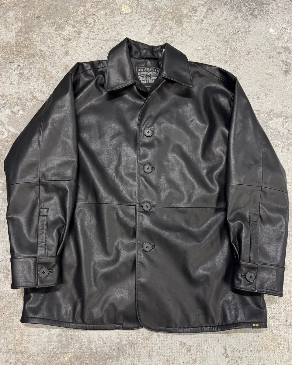 Levi’s Black Bovine Leather Shirt (S) SLiWZIL 0