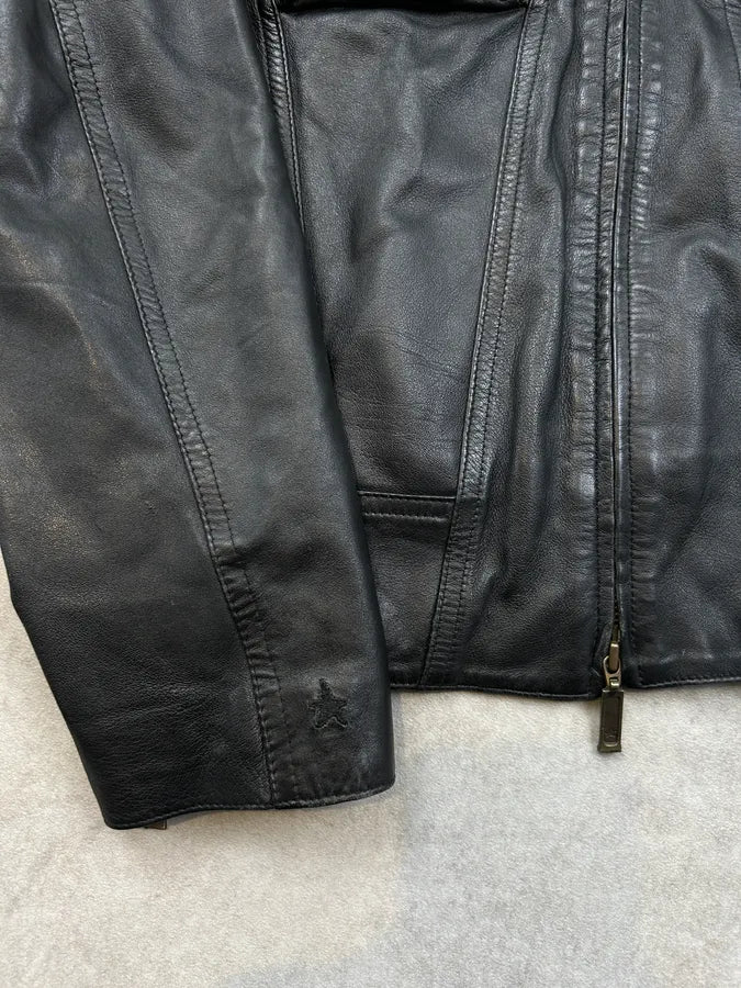 Levis Black Leather Multi-Pocket Jacket aOMANeJ 4