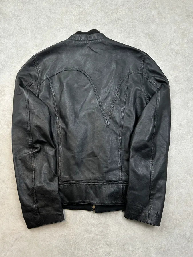 Levis Black Leather Multi-Pocket Jacket aOMANeJ 5