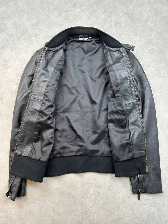 Levis Black Leather Multi-Pocket Jacket aOMANeJ 6