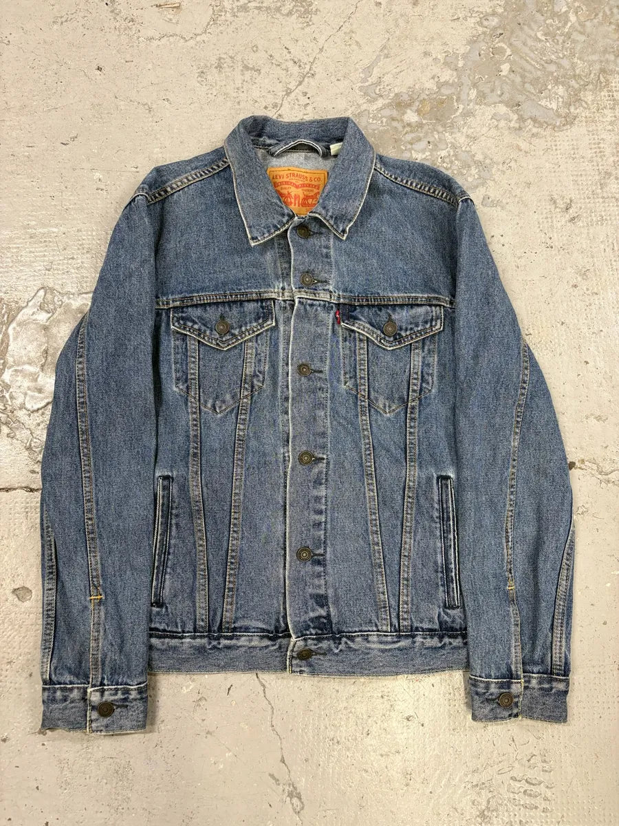 Levi’s Blue Brut Buttoned Denim Trucker Jacket CAjSdtv 0
