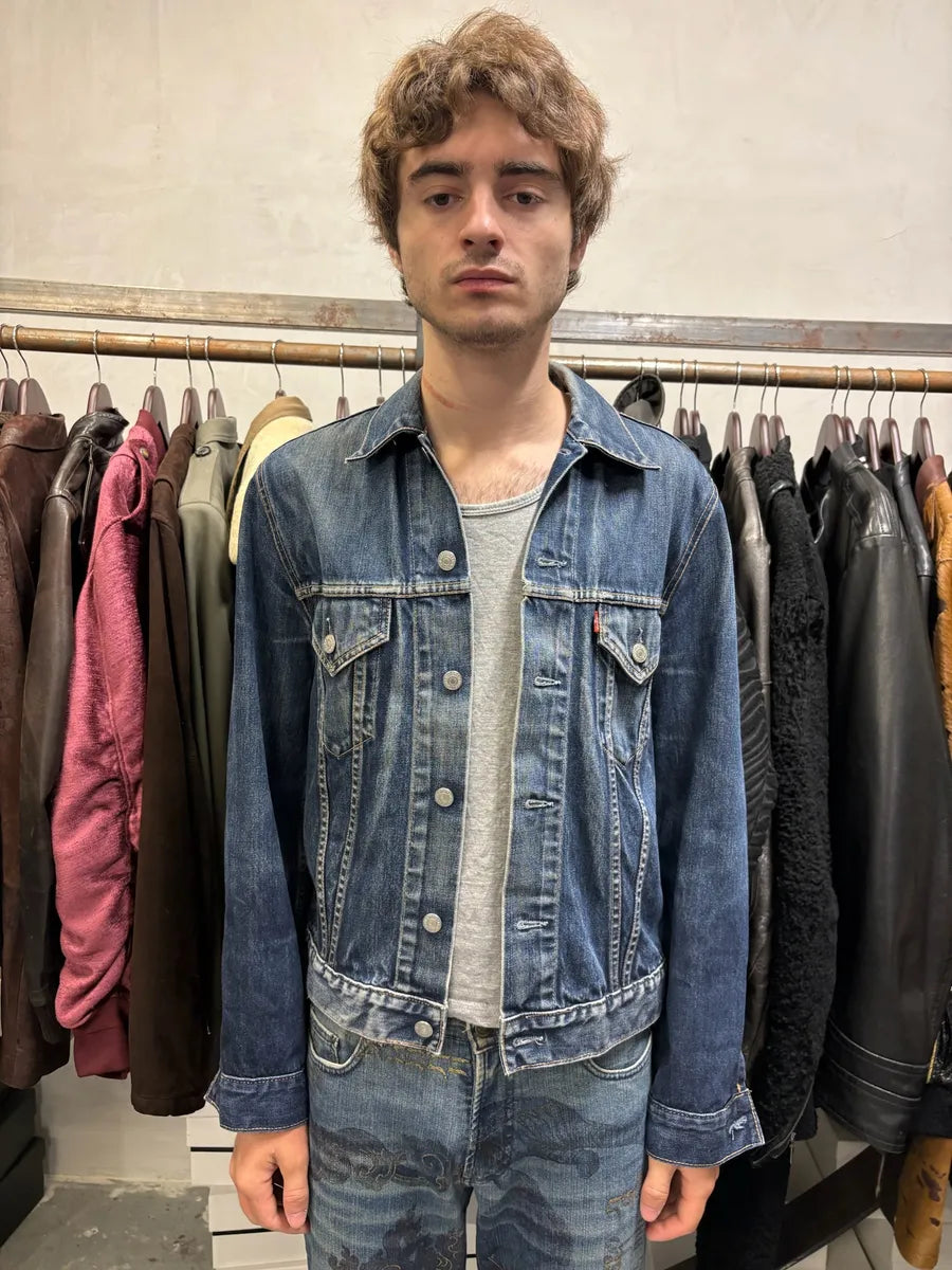 Levi’s Blue Brut Buttoned Denim Trucker Jacket YcpBgyd 1