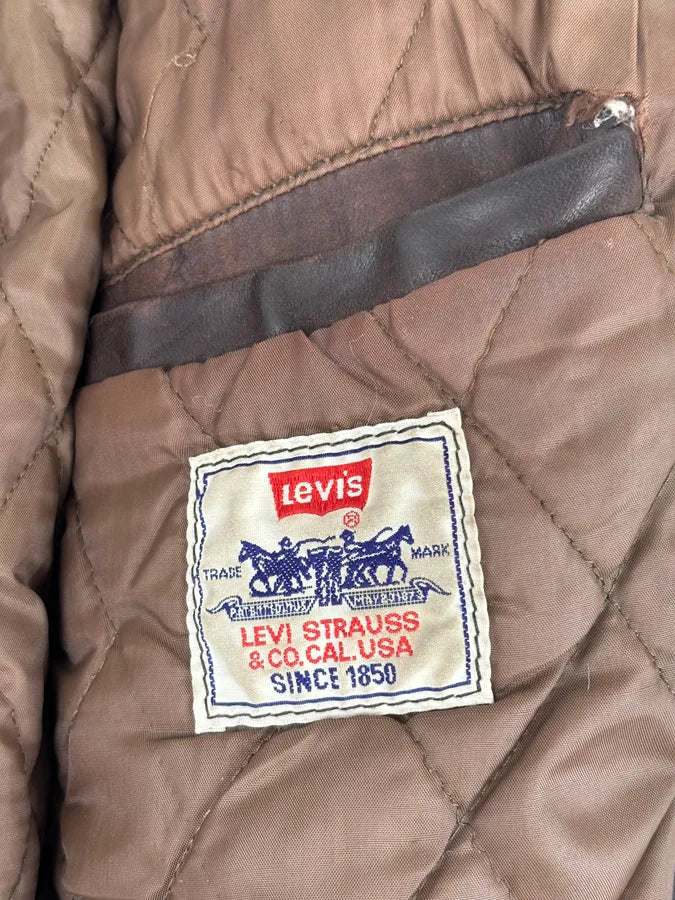 2000s Levis Brown Leather Multi-Pocket Leather Jacket KEmsrWb 10