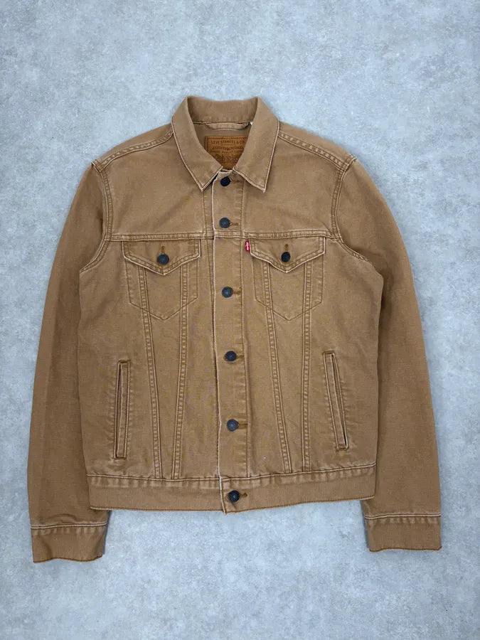 Levi’s Camel Brut Buttoned Denim Trucker Jacket cUaplYF 0