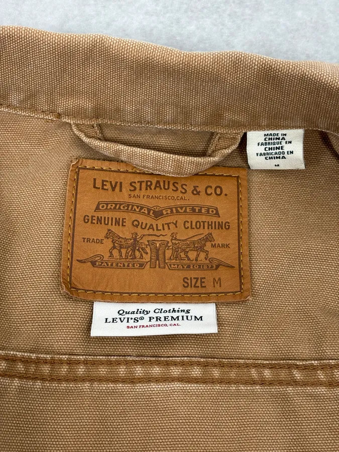 Levi’s Camel Brut Buttoned Denim Trucker Jacket cUaplYF 9