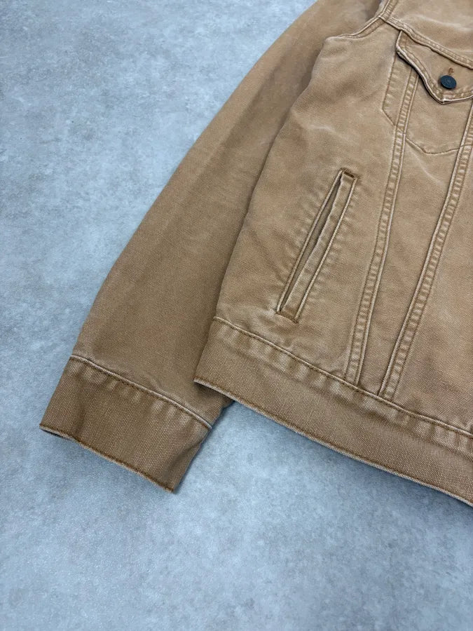 Levi’s Camel Brut Buttoned Denim Trucker Jacket cUaplYF 7