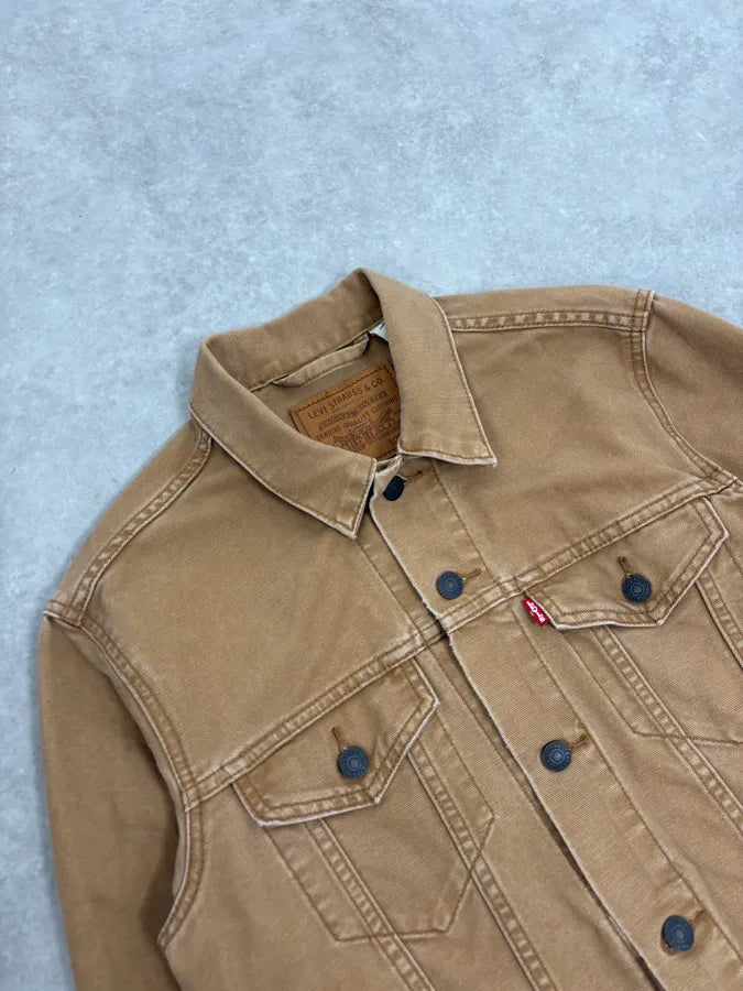 Levi’s Camel Brut Buttoned Denim Trucker Jacket cUaplYF 4