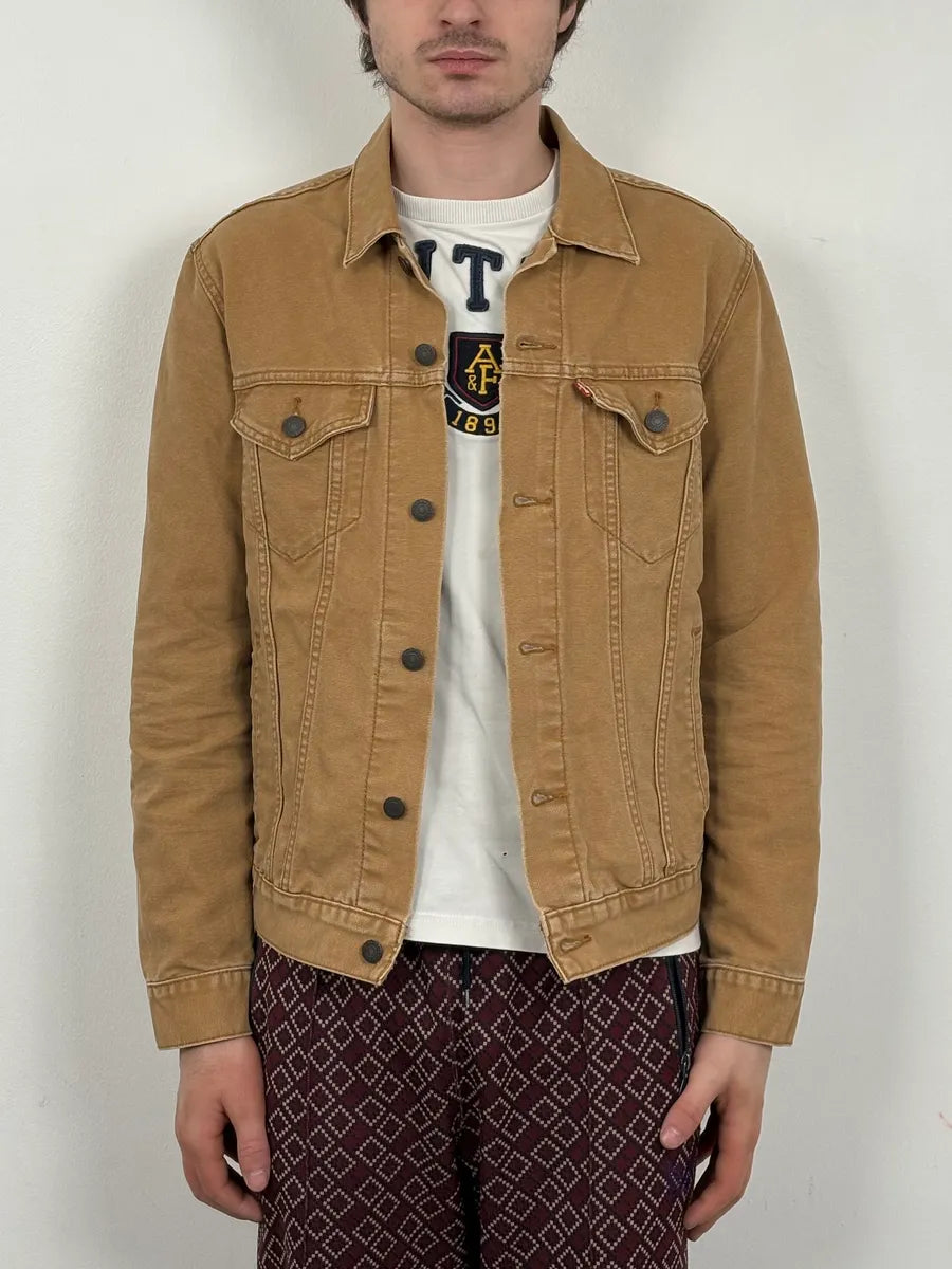Levi’s Camel Brut Buttoned Denim Trucker Jacket cUaplYF 1