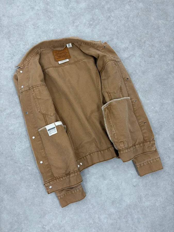 Levi’s Camel Brut Buttoned Denim Trucker Jacket cUaplYF 6
