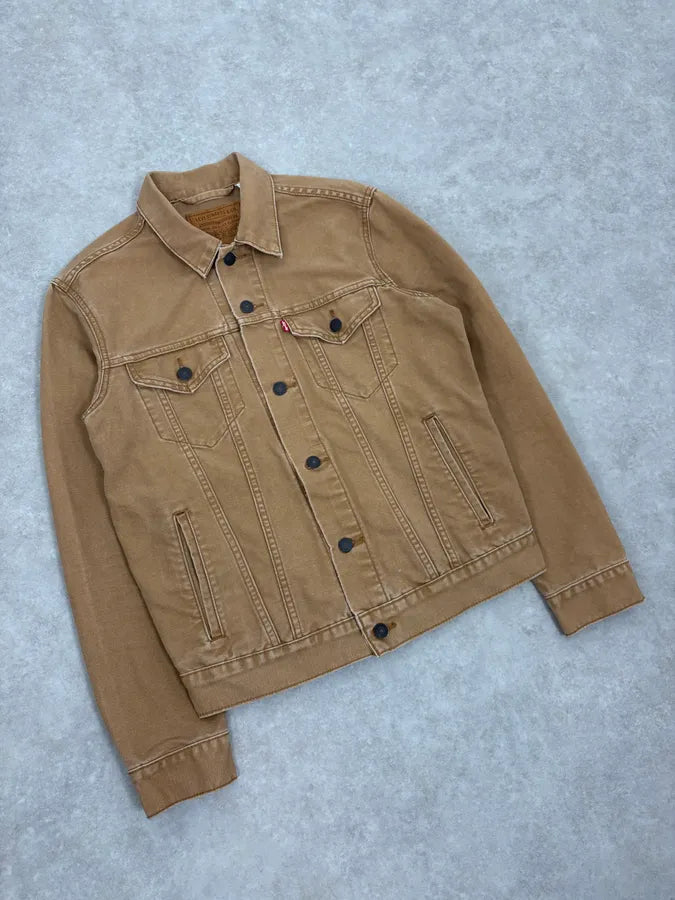 Levi’s Camel Brut Buttoned Denim Trucker Jacket cUaplYF 3