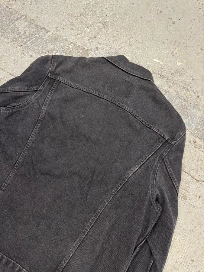 Levi’s Dark Grey Brut Buttoned Denim Trucker Jacket PQkYZMF 5