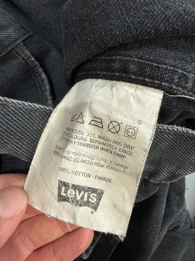 Levi’s Dark Grey Brut Buttoned Denim Trucker Jacket PQkYZMF 7