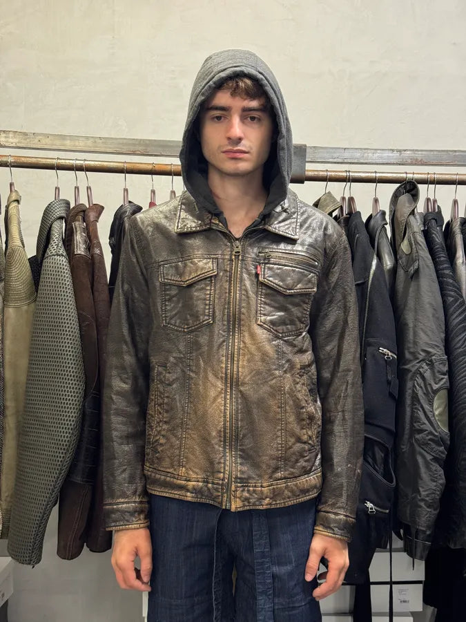 Levi’s Faded Vegan Leather Hooded Jacket cuKevIB 1