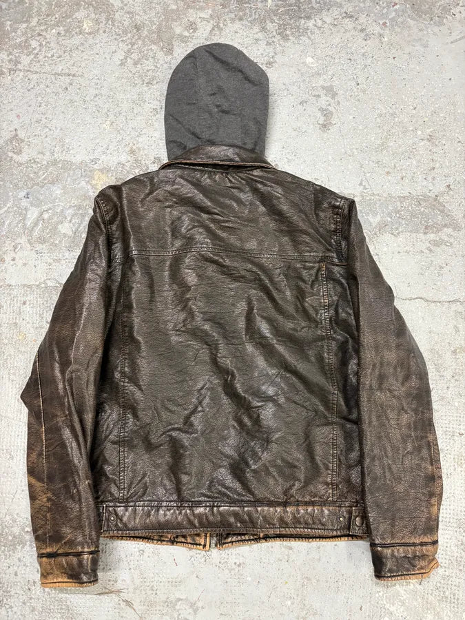Levi’s Faded Vegan Leather Hooded Jacket cuKevIB 3
