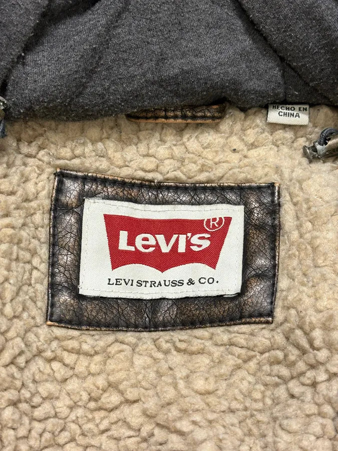 Levi’s Faded Vegan Leather Hooded Jacket cuKevIB 7