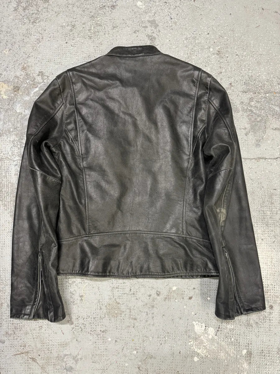 Levis Minimalist Biker Black Leather Jacket (S) mErmqBd 3