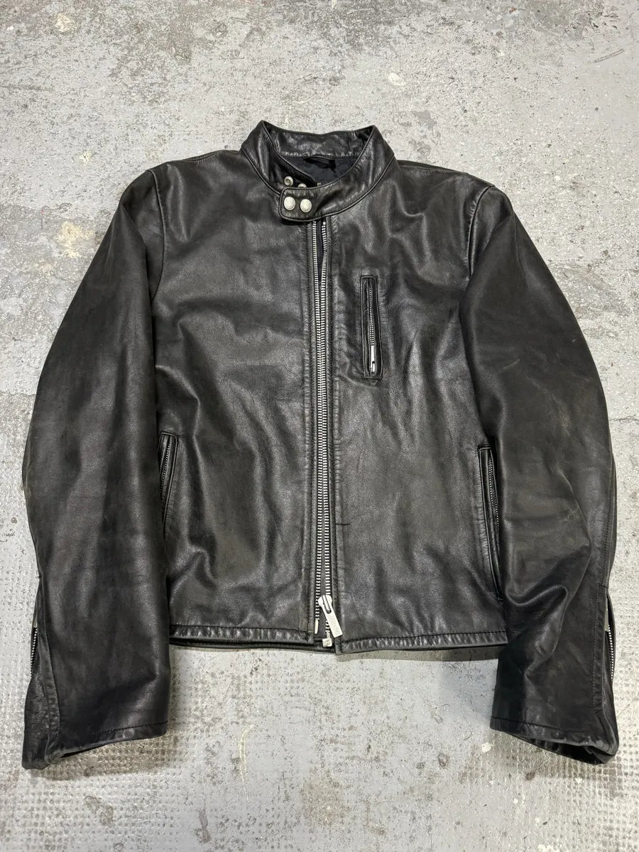 Levis Minimalist Biker Black Leather Jacket (S) mErmqBd 6