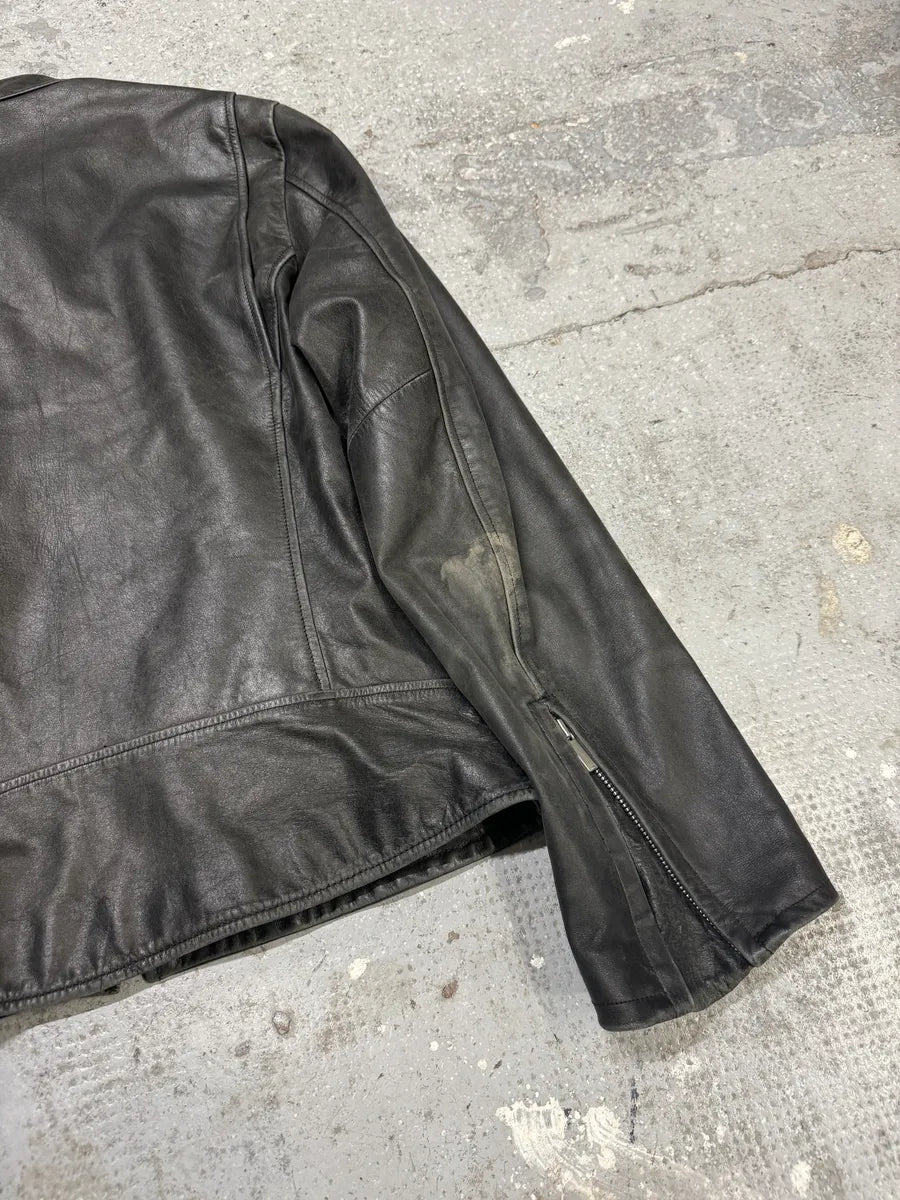 Levis Minimalist Biker Black Leather Jacket (S) mErmqBd 8