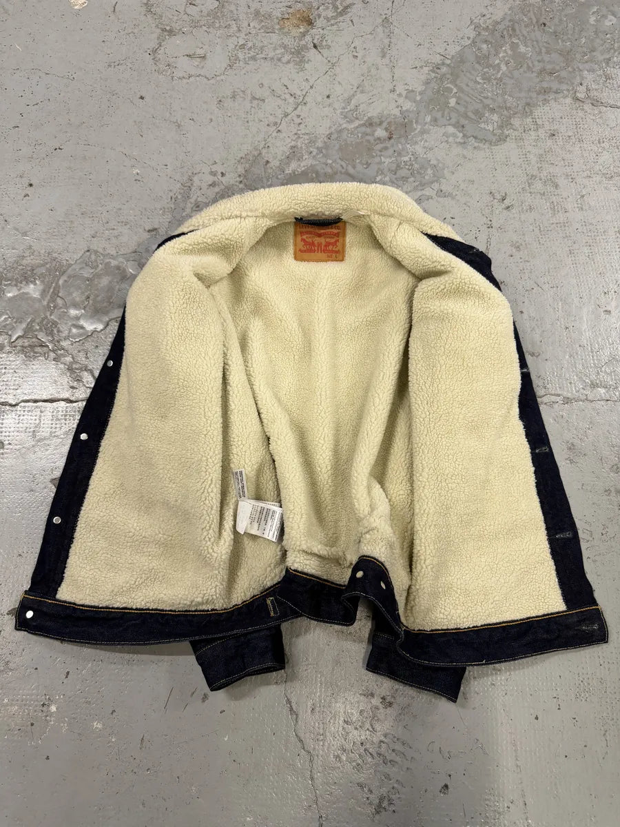 Levi’s Navy Brut Denim Shearling Jacket FbNNAeB 9