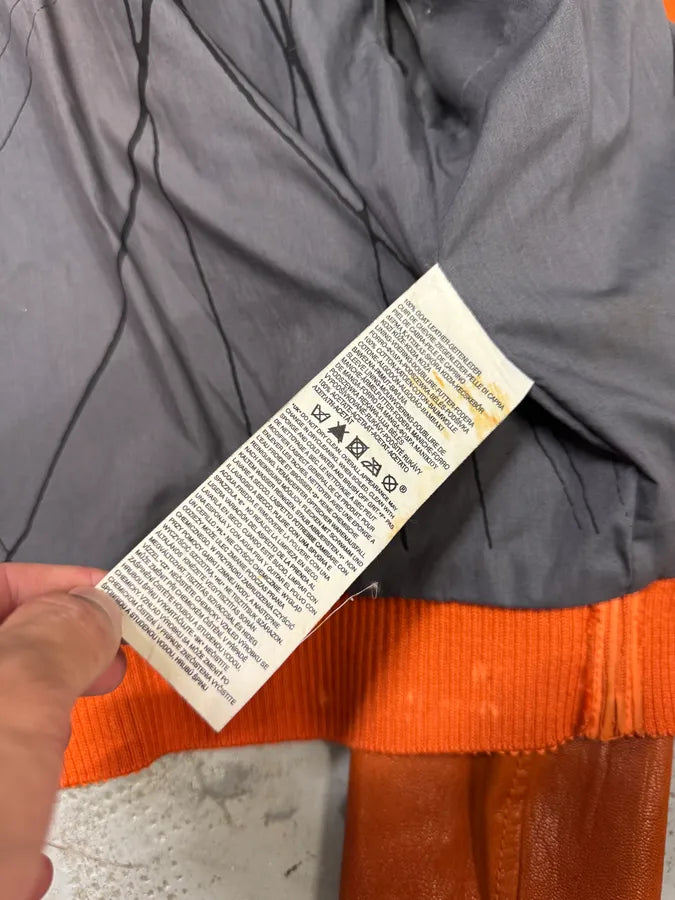 Levi’s Orange Leather Bomber Jacket SycHbIL 8