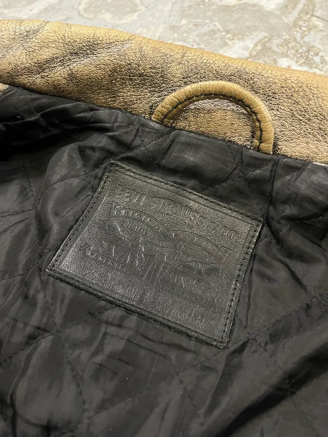Levi’s Raw Aged Grey Leather Perfecto Jacket aXxSONB 10