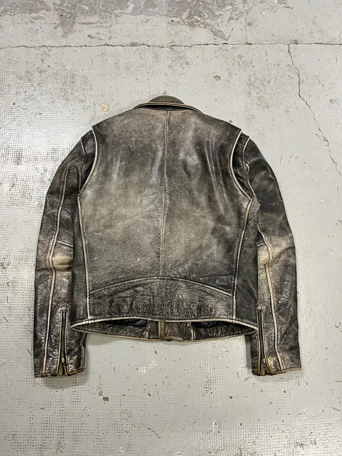 Levi’s Raw Aged Grey Leather Perfecto Jacket aXxSONB 6