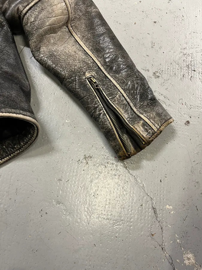 Levi’s Raw Aged Grey Leather Perfecto Jacket aXxSONB 8