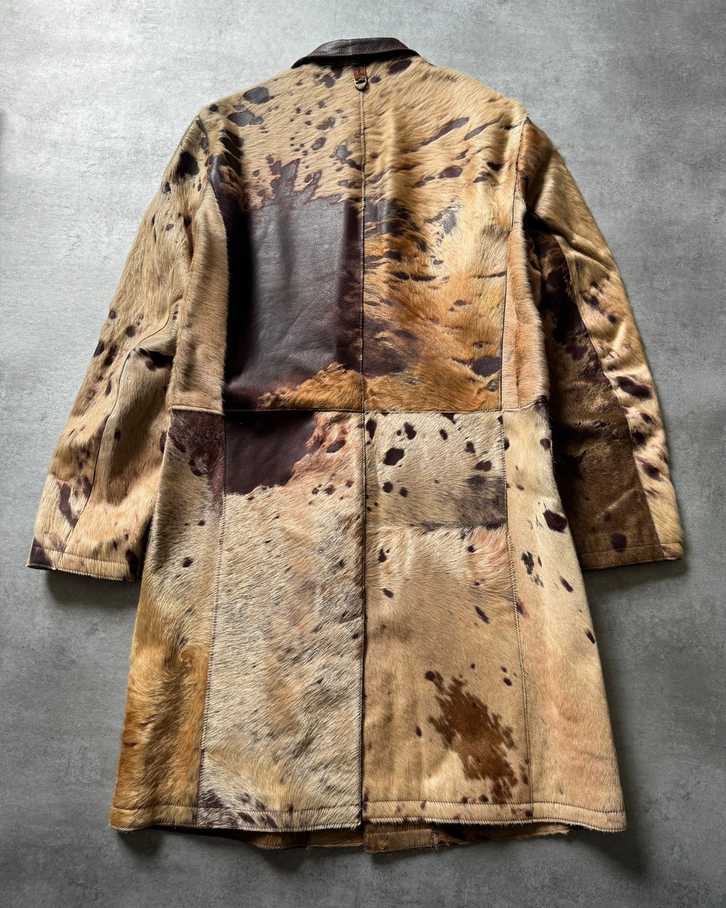 AW2004 Cavalli Beige Pony Hair Long Fur Leather Jacket (XL) - 3