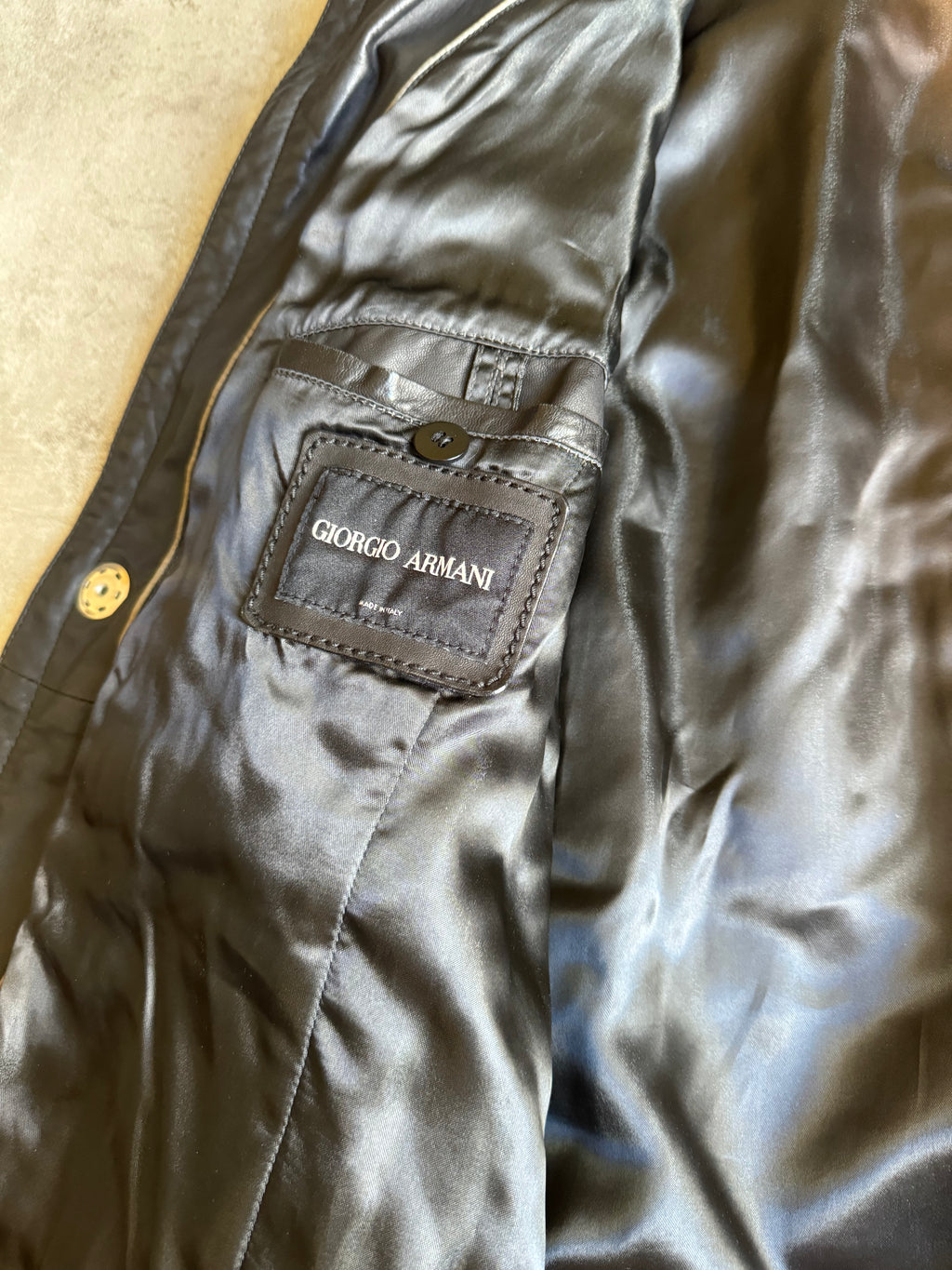 AW2019 Giorgio Armani Faded Samurai Leather Jacket (M) - 6