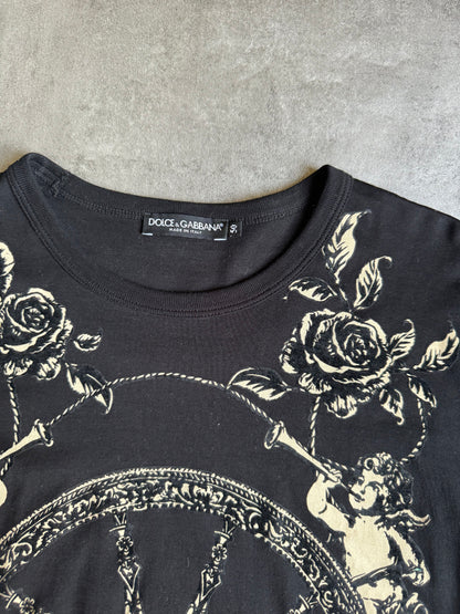 2010s Dolce & Gabbana Renaissance Velvet Embroideries Black Longsleeves (M) - 9