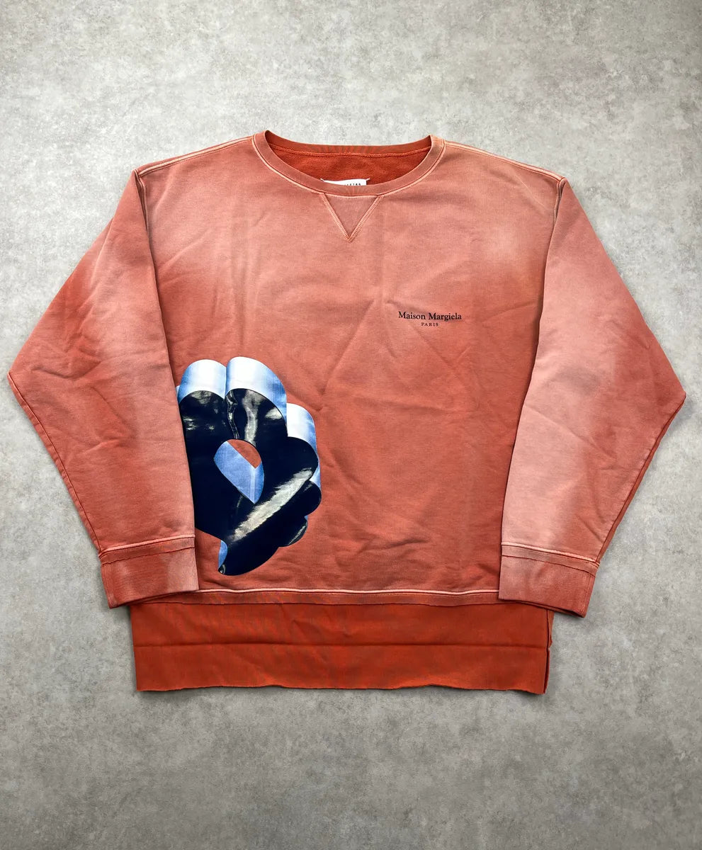 SS2022 Maison Margiela Terracotta Abstract Layered Hem Sweater lneJKiwJ 2