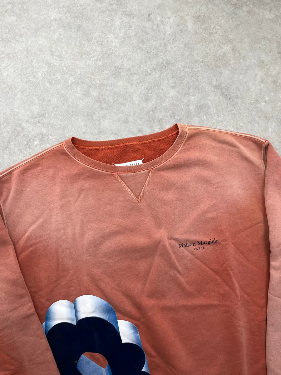 SS2022 Maison Margiela Terracotta Abstract Layered Hem Sweater lneJKiwJ 4