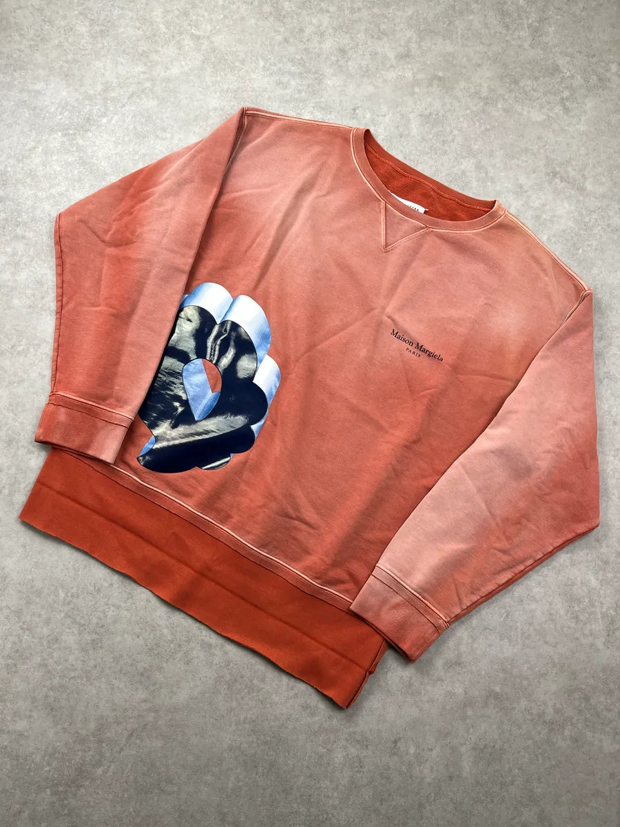 SS2022 Maison Margiela Terracotta Abstract Layered Hem Sweater lneJKiwJ 6