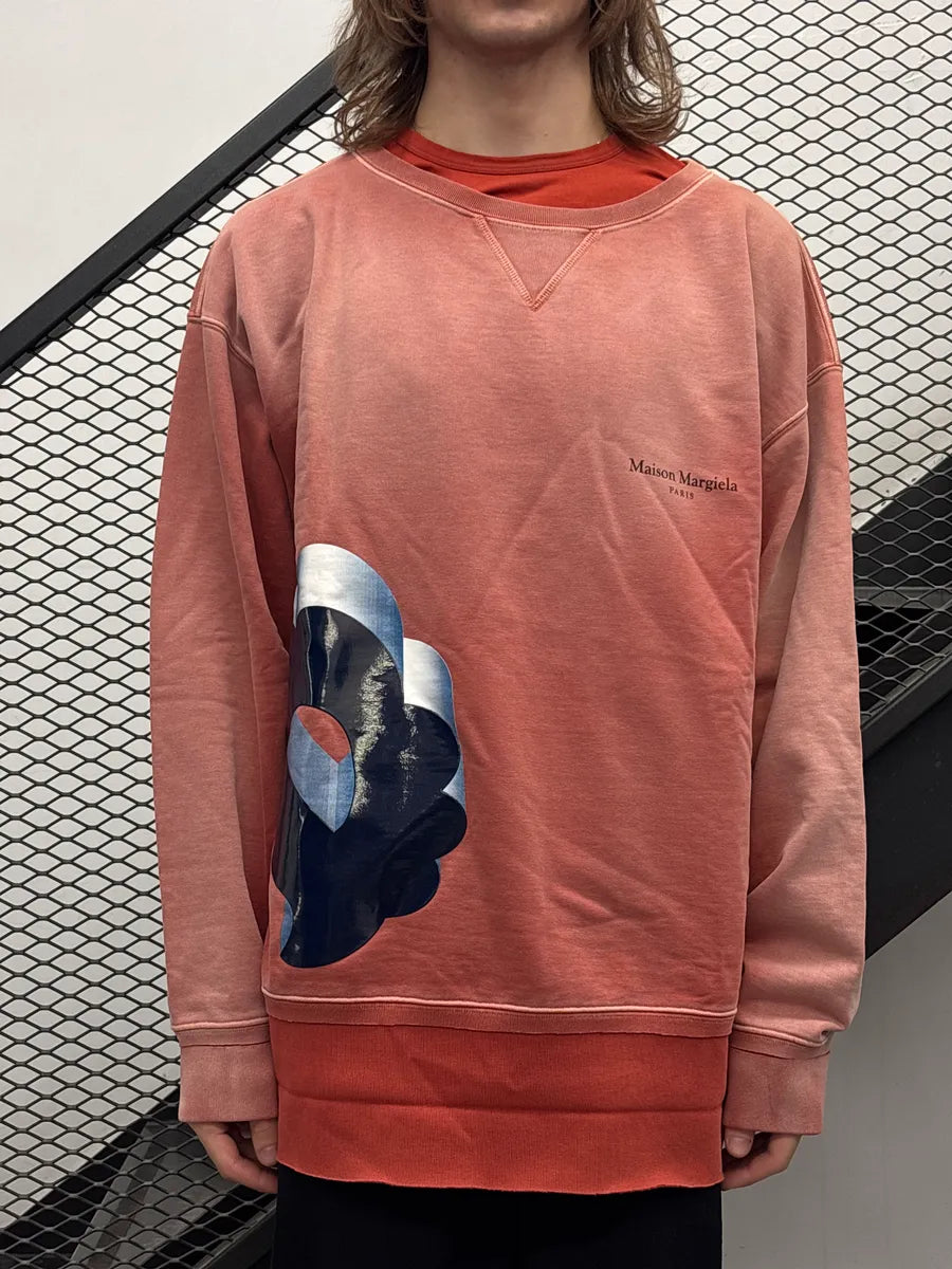 SS2022 Maison Margiela Terracotta Abstract Layered Hem Sweater lneJKiwJ 0