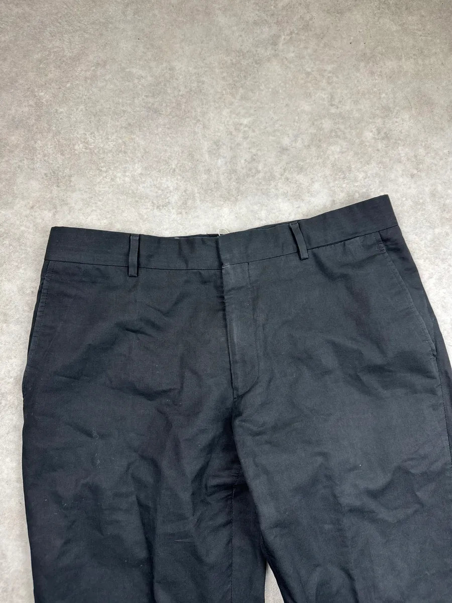 Hermès Black Linen Belt Loop Tailored Pants loXEHvdO 6