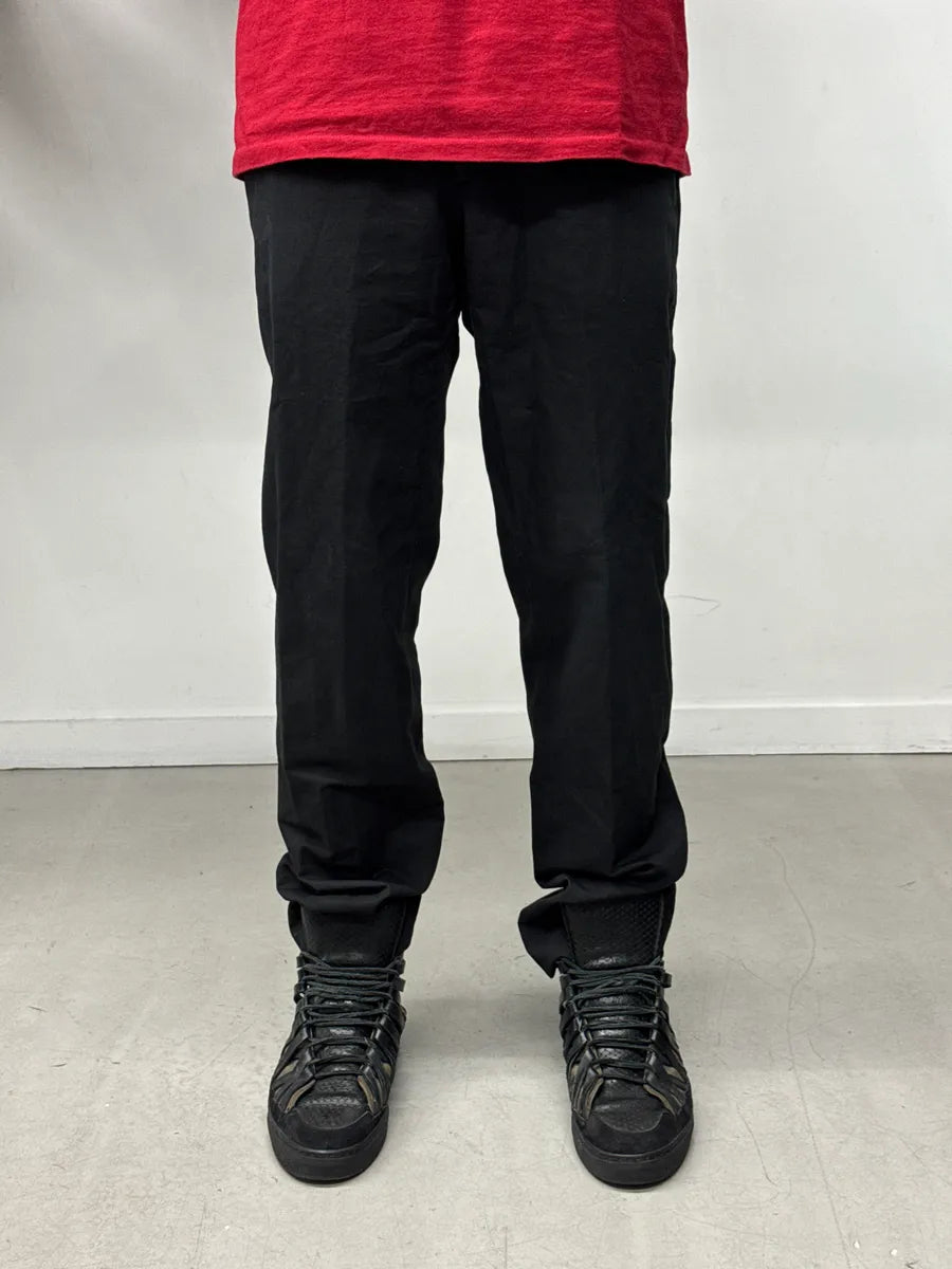 Hermès Black Linen Belt Loop Tailored Pants loXEHvdO 0