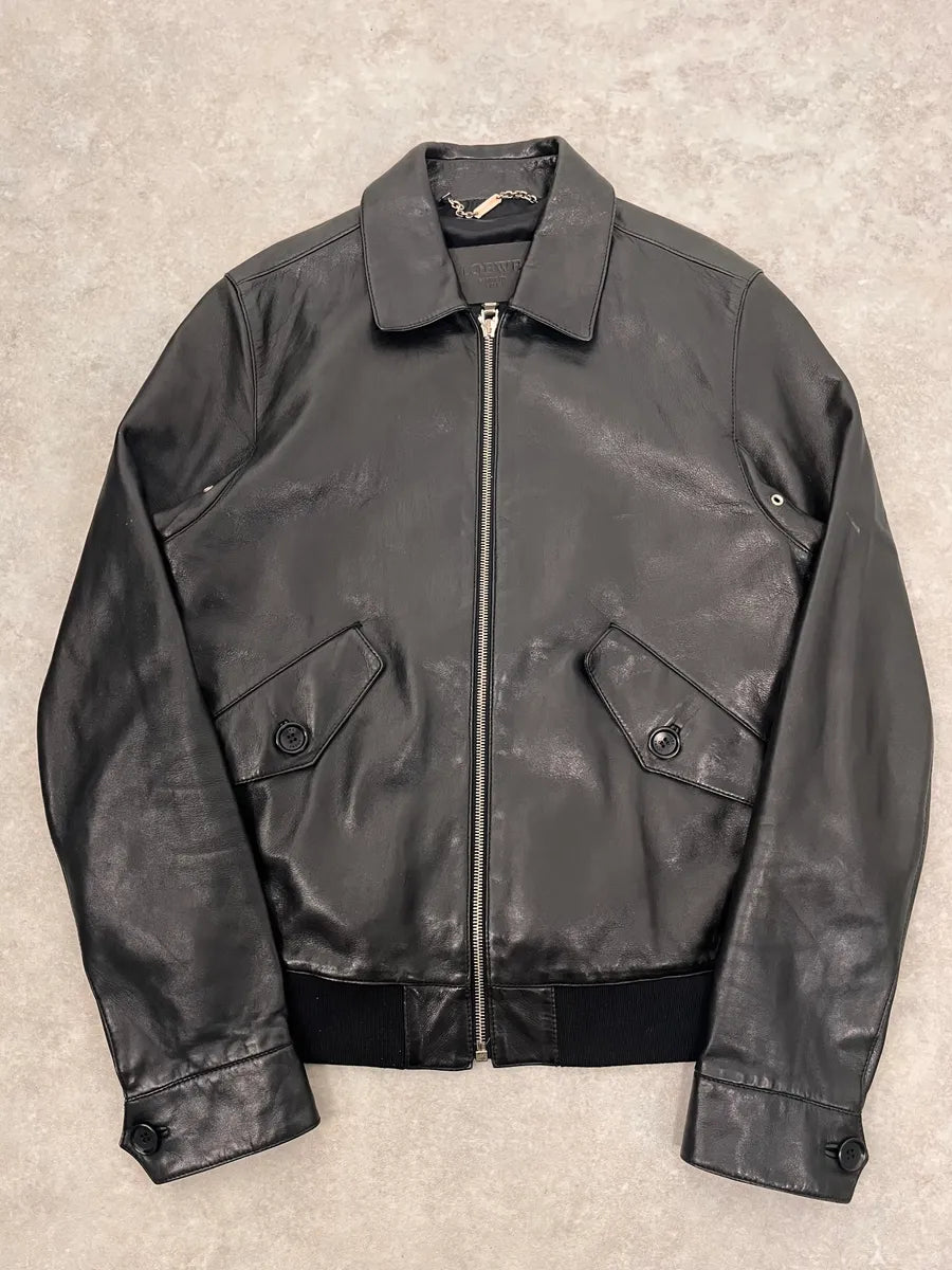Loewe Black Premium Leather Classy Jacket fuWHyCM 0
