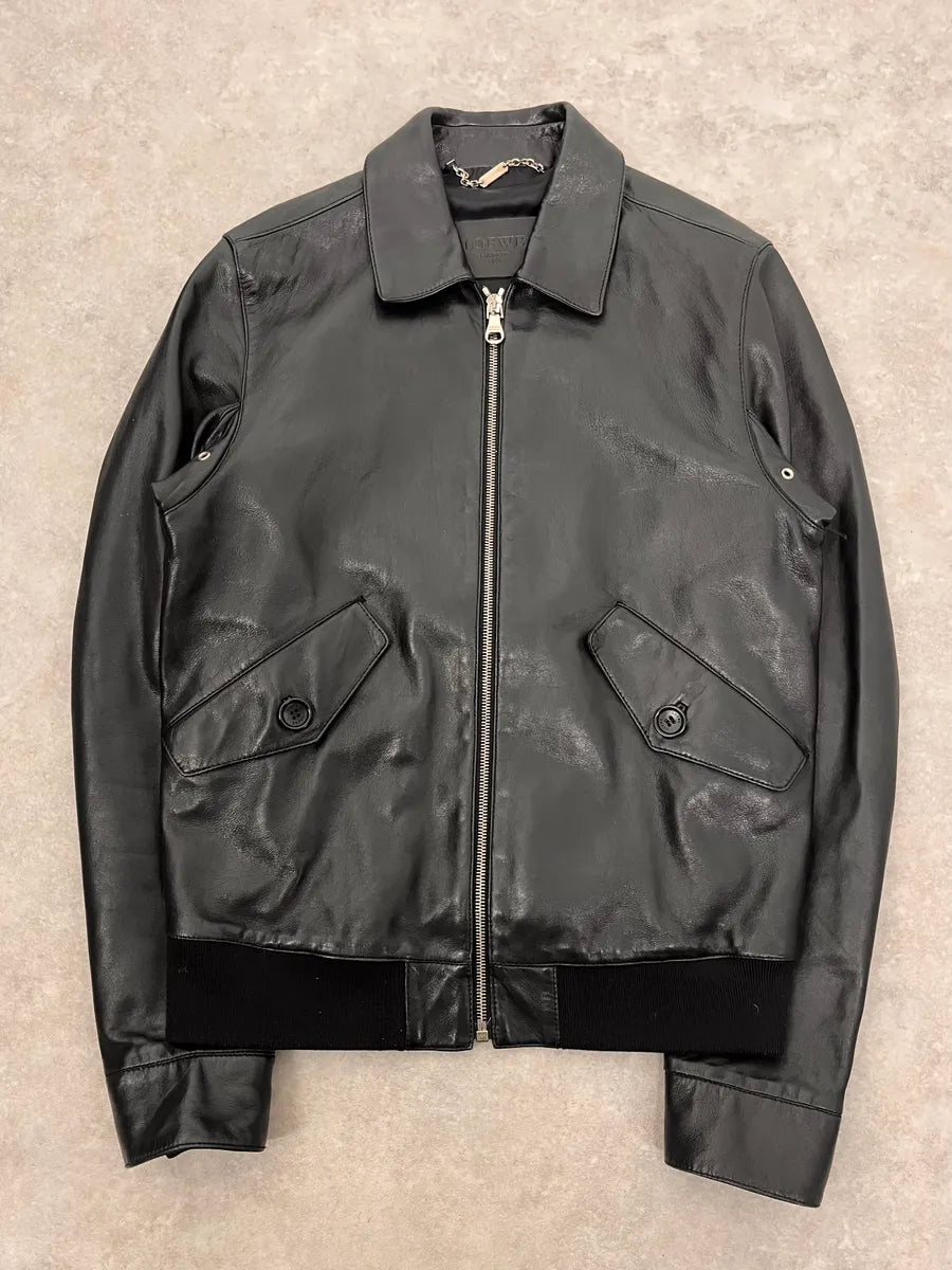 Loewe Black Premium Leather Classy Jacket fuWHyCM 3