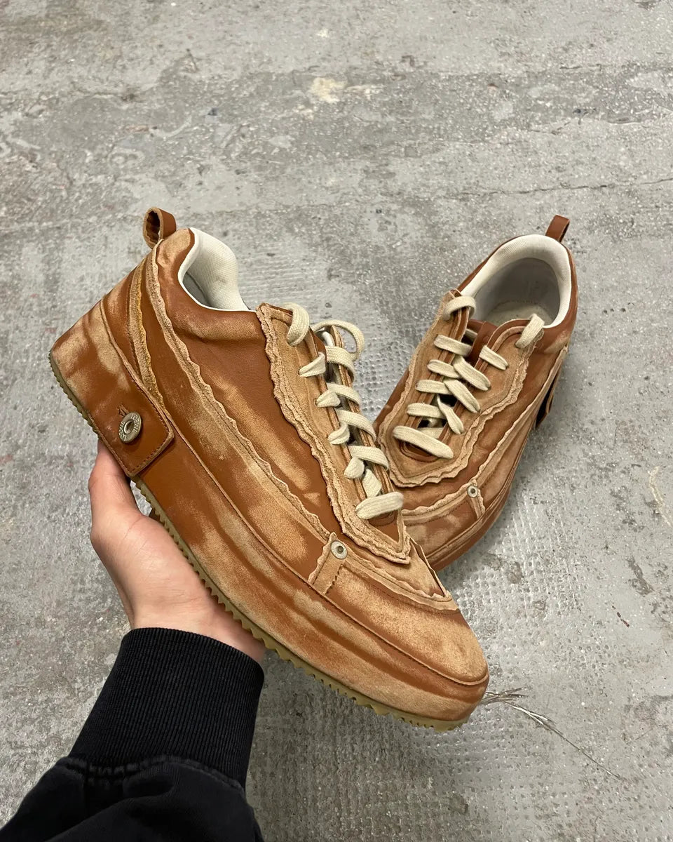 Loewe Brown Deconstructed Faded Leather Shoes (45eu/us11) 0