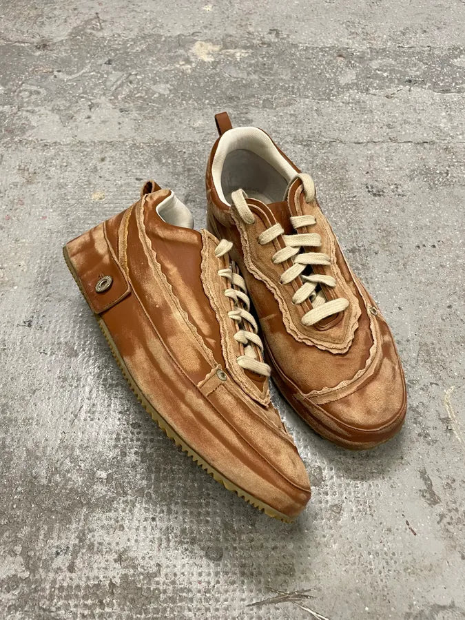 Loewe Brown Deconstructed Faded Leather Shoes CRJWxzw 1